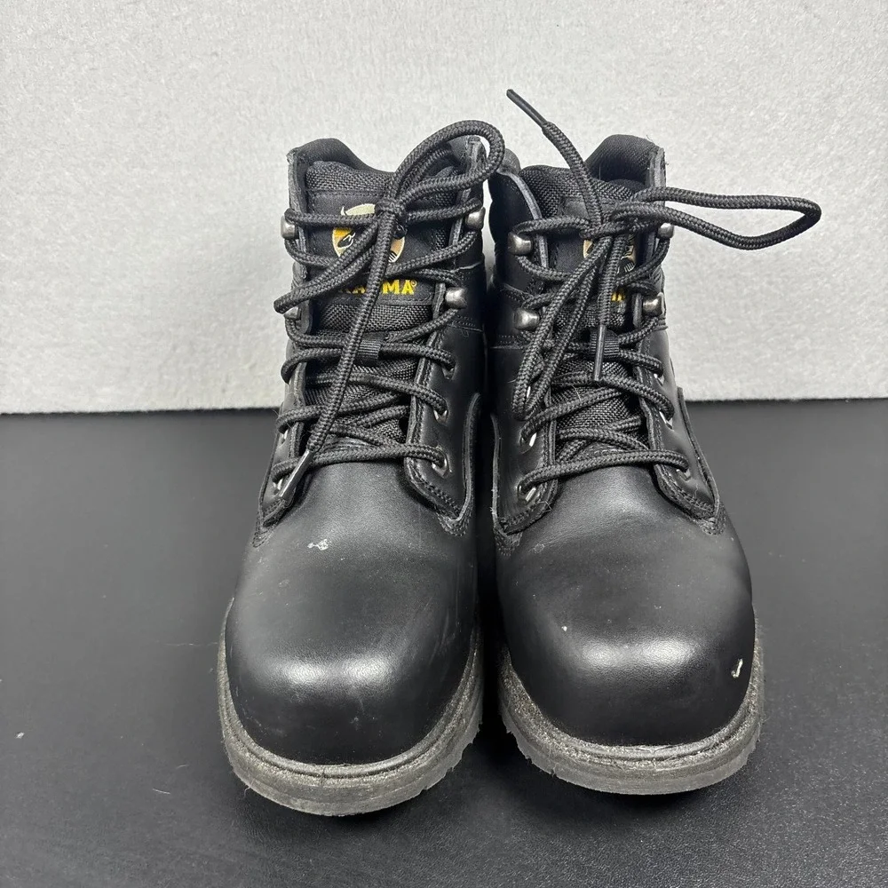 Brahma Gus Men's Steel Toe Work Boots Size 7 W Wide Black Safety Shoes 6